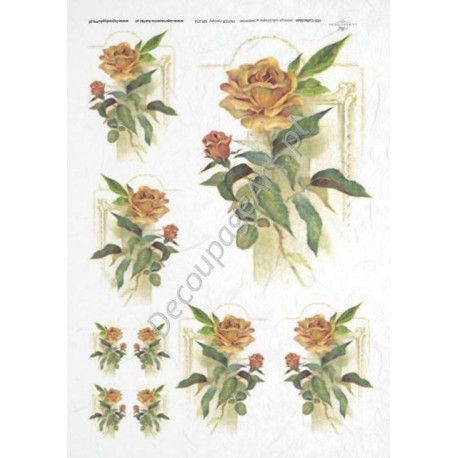 Papier ryżowy ITD Collection 254 - Żółte róże