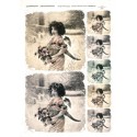 Papier ryżowy ITD Collection 0264 - Dziewczynki vintage