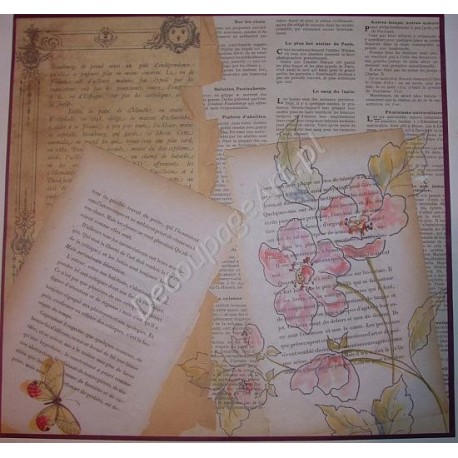 Papier do decoupage Dayka 250 Pismo i kwiat