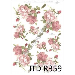 Papier ryżowy ITD Collection 0359 - Róża różowa