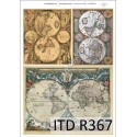 Papier ryżowy ITD Collection 0367 - Mapa zielona