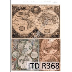 Papier ryżowy ITD Collection 0368 - Mapa brązowa