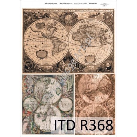 Papier ryżowy ITD Collection 368 - Mapa brązowa