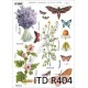 Papier ryżowy ITD Collection 404 - Zioła i motyle