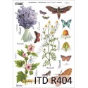 Papier ryżowy ITD Collection 0404 - Zioła i motyle