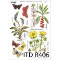 Papier ryżowy ITD Collection 0406 - Zioła i motyle