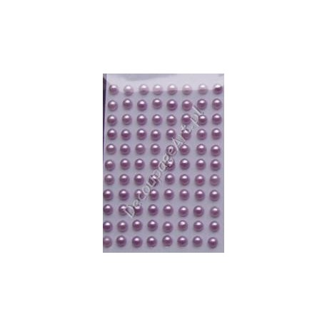 Półperełki samoprzylepne 3 mm jasno-liliowe