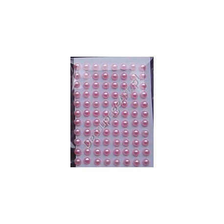 Półperełki samoprzylepne 4 mm jasno-różowe
