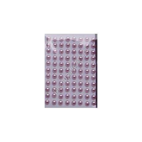 Półperełki samoprzylepne 4 mm jasno-liliowe