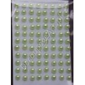 Półperełki samoprzylepne 4 mm jasno-zielone
