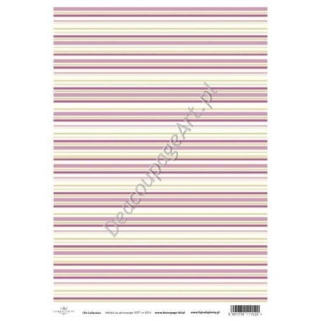 Papier do decoupage ITD SOFT 014 - Różowe paski
