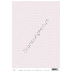 Papier do decoupage ITD SOFT 015 - Różowe tło z kropeczkami
