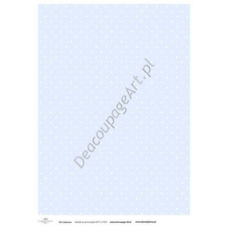 Papier do decoupage ITD SOFT 017 - Błękitne tło z kropeczkami