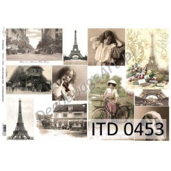 Papier do decoupage ITD 453 - Paryż Vintage
