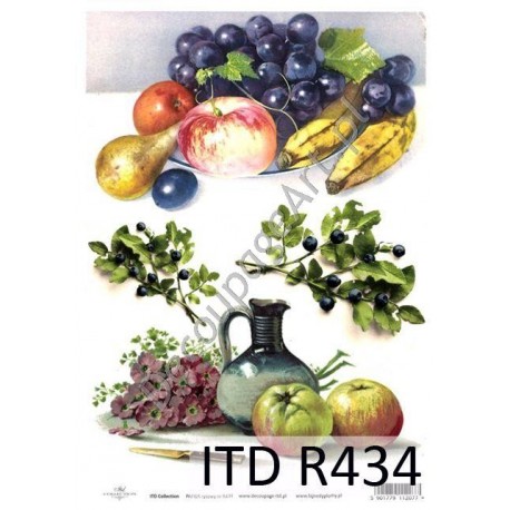 Papier ryżowy ITD Collection 434 - Jabłka i jagody