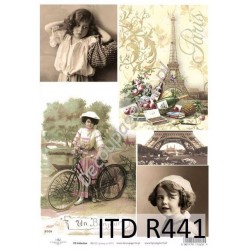 Papier ryżowy ITD Collection 0441 - Paryż vintage