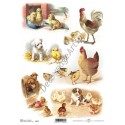 Papier ryżowy ITD Collection 0472 - Wielkanocne zwierzęta