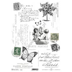Papier ryżowy ITD Collection 0512 - Anołki i motyle