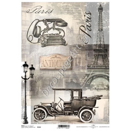 Papier ryżowy ITD Collection 530 - Paryż retro