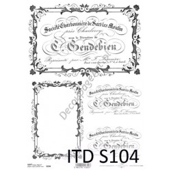 Papier do decoupage ITD SOFT 104 - Etykiety
