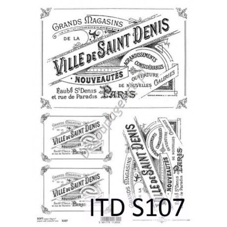 Papier do decoupage ITD SOFT 107 - Etykiety