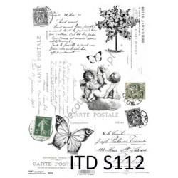 Papier do decoupage ITD SOFT 112 - Aniołki i motyle