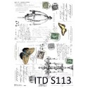 Papier do decoupage ITD SOFT 113 - Motyle i znaczki