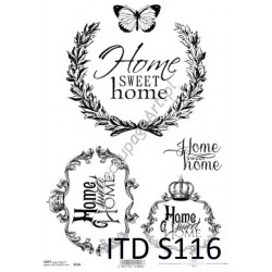 Papier do decoupage ITD SOFT 116 - Home Sweet Home