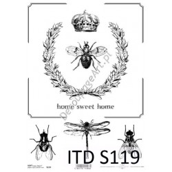 Papier do decoupage ITD SOFT 119 - Home Sweet Home