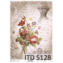 Papier do decoupage ITD SOFT 128 - Gorset i kwiaty