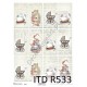 Papier ryżowy ITD Collection 533 - Dziecięce wózki