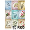 Papier ryżowy ITD Collection 0535 - Róże i dzieci