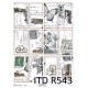 Papier ryżowy ITD Collection 543 - Znaczki i motyle