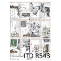 Papier ryżowy ITD Collection 0543 - Znaczki i motyle