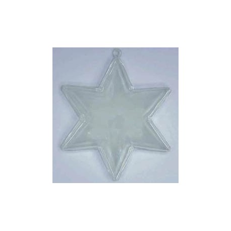 Bombka - gwiazda transparentna sześcioramienna 100 mm