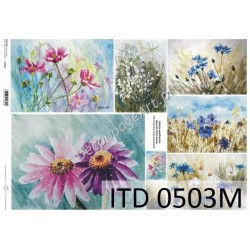 Papier do decoupage ITD 503 - Polne kwiaty