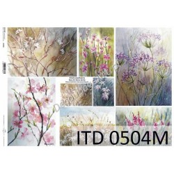 Papier do decoupage ITD 504 - Polne kwiaty