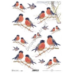 Papier ryżowy ITD Collection 0590 - Zimowe ptaszki