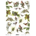 Papier ryżowy ITD Collection 0604 - Zimowe ptaszki