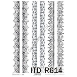 Papier ryżowy ITD Collection 0614 - Ornamewty b-w