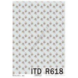 Papier ryżowy ITD Collection 0618 - Róże na błękicie