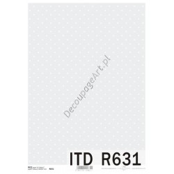 Papier ryżowy ITD Collection 0631 - Białe kropki na szarym