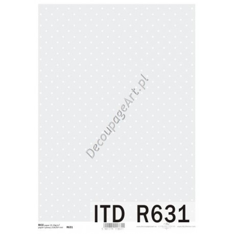 Papier ryżowy ITD Collection 631 - Białe kropki na szarym