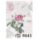 Papier ryżowy ITD Collection 643 Róża i pismo