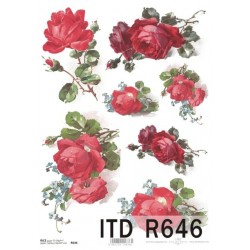 Papier ryżowy ITD Collection 0646 Czerwone róże