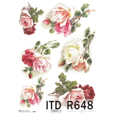 Papier ryżowy ITD Collection 648 Róże