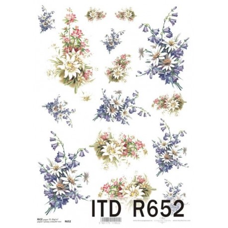 Papier ryżowy ITD Collection 652 Bukiety kwiatów