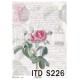 Papier do decoupage ITD SOFT 226 - Róża i pismo