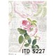 Papier do decoupage ITD SOFT 227 - Róża i pismo