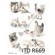 Papier ryżowy ITD Collection 669 - Zwierzęta b-w